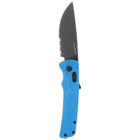 SOG Flash AT Partially Serrated 3.45" Folding Pocket Knife (Civic Cyan)