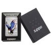 Zippo Windproof Lighter E-Star Award w/Patriotic Eagle Flag High Polish Chrome