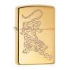 Zippo Windproof Lighter - Tiger Design High Polish Brass
