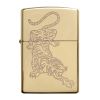 Zippo Windproof Lighter - Tiger Design High Polish Brass