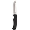 Field Knife Fixed 4" Satin Plain Clip Point Blade Thermoplastic Rubber Handles GRN Sheath