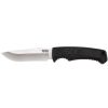 Field Knife Fixed 4" Satin Plain Clip Point Blade Thermoplastic Rubber Handles GRN Sheath
