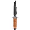 SOG Super Bowie 7.5" Black TiNi Fixed Blade Leather Handles Leather Sheath