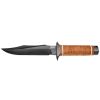 SOG Super Bowie 7.5" Black TiNi Fixed Blade Leather Handles Leather Sheath