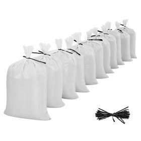 Empty Sandbags, 200 Packs 16 x 26 in, Heavy Duty Sand Bags Sacks with Ties, 50lb Capacity Woven Polypropylene Sandbags