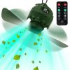 Portable Camping Ceiling LED Fan 5200mAh USB Battery Powered Hanging Tent Lantern Fan Power Bank with 3 Fan Speed 3 Light Brightness Smart Timer Displ