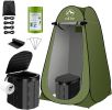 Portable Toilet Kit, Camping Toilet with Pop-Up Privacy Tent and Poo Gel Toilet Bags, Washable Portable Outdoor Showers Changing Rooms