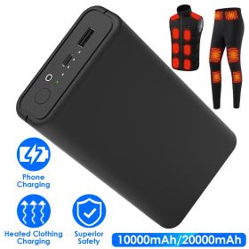 10000/20000mAh 5V 2A Power Bank for Heated Jackets Vests Pants Gloves Scarves DC 7.4V 2A Heated Clothing Replacement Battery Pack for Men Women (Model: 20000mAh)